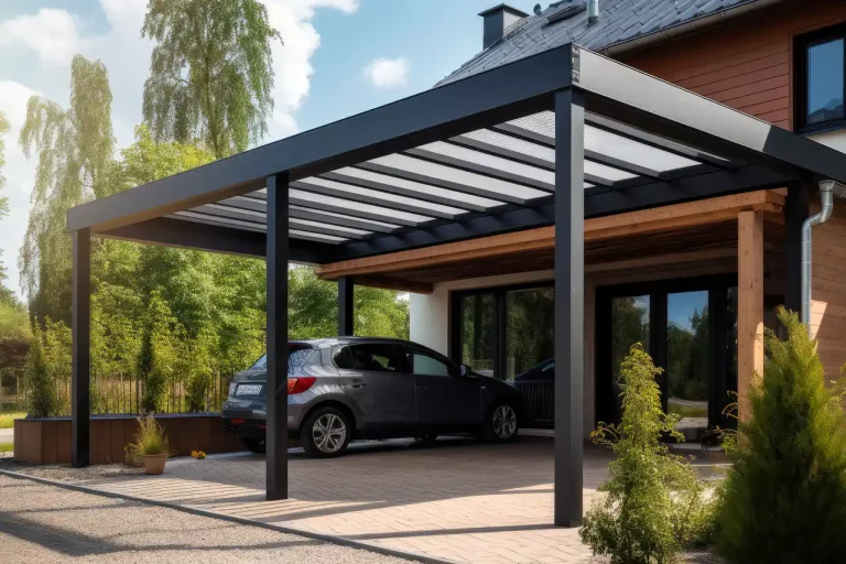 Wiaty samochodowe Łódź firmy MS Aluminium Produkcja i montaż wiat. Zdjęcie poglądowe