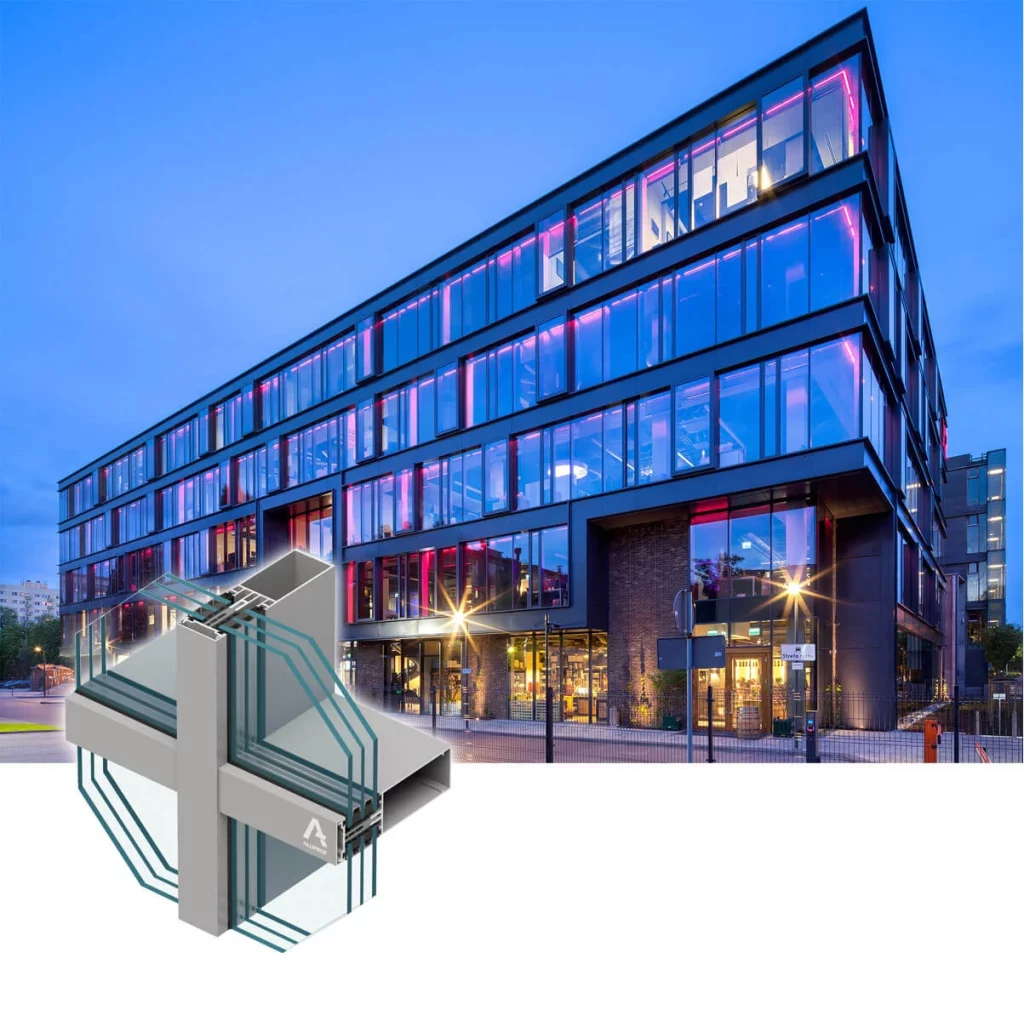 Fasady aluminiowe Warszawa systemy fasadowe MS Aluminium Zdjęcie poglądowe nr2