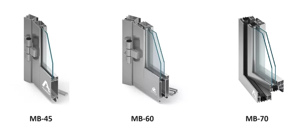 Okna aluminiowe Warszawa Systemy MB-45, MB-60, MB-70