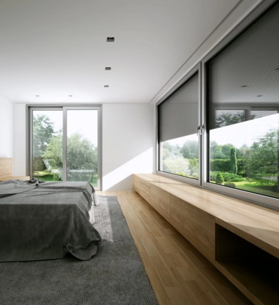 Okna aluminiowe w domu Zdjęcie poglądowe z wnętrza sypialni Zdj.2
