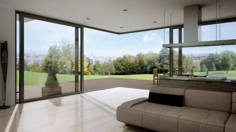 Okna aluminiowe wnętrze salonu zdjęcie poglądowe