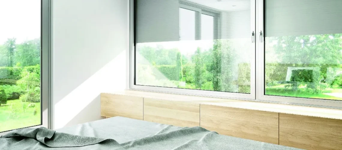 Okna aluminiowe kolory do wyboru z palety RAL Zdjęcie poglądowe wnętrza sypialni