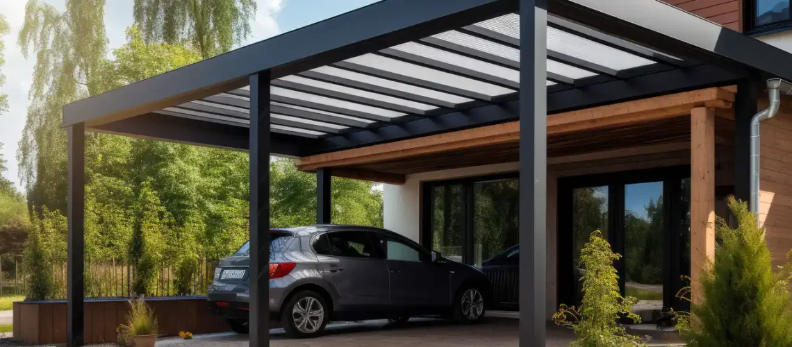 Wiaty samochodowe Łódź firmy MS Aluminium Produkcja i montaż wiat. Zdjęcie poglądowe