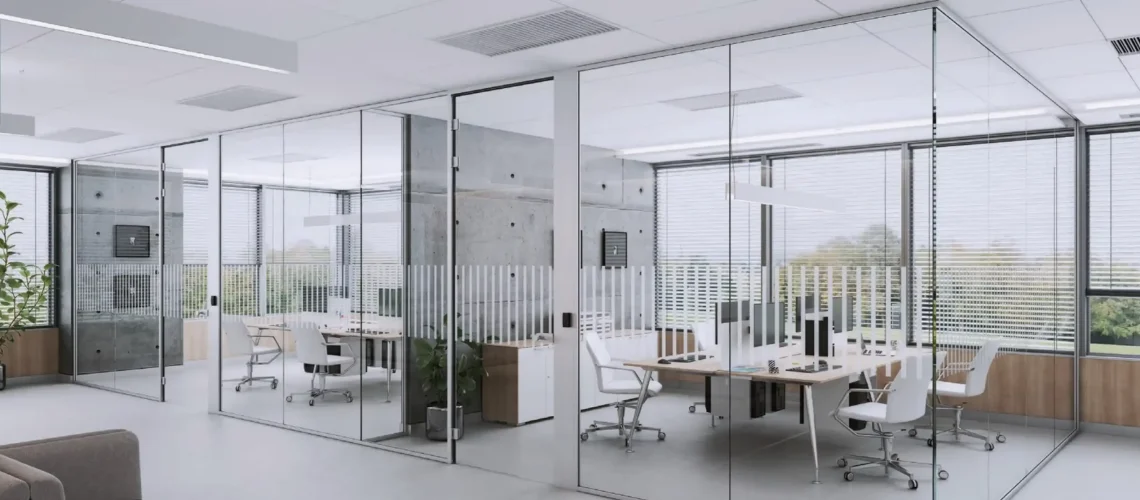 Aluminiowe szklane ścianki działowe MS Aluminium Warszawa - zdjęcie poglądowe W1