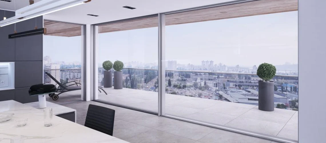 Stolarka aluminiowa Łódź Zdjęcie poglądowe aluminiowych drzwi przesuwnych, tarasowych