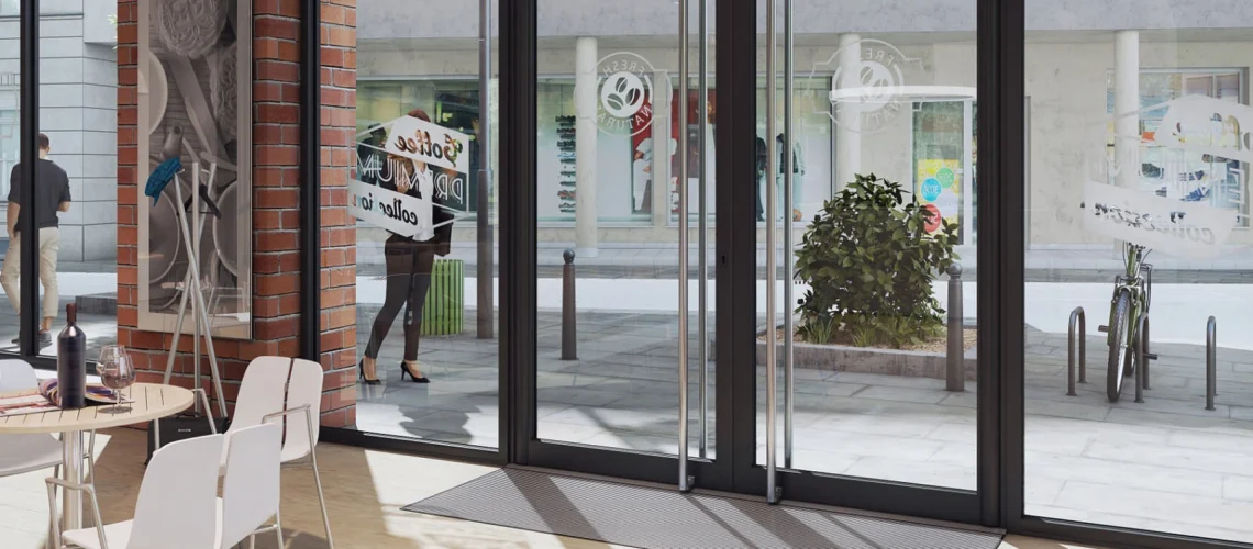 Witryny sklepowe produkowane przez firmę MS Aluminium Łódź Zdjęcie poglądowe